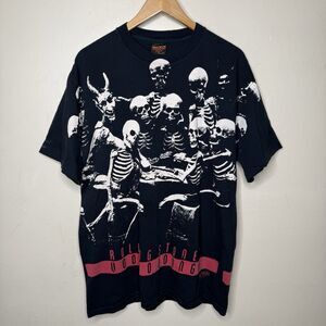 Vintage 1994 Rolling Stones Voodoo Lounge Tour Shirt Skeletons  AOP XL Brockum